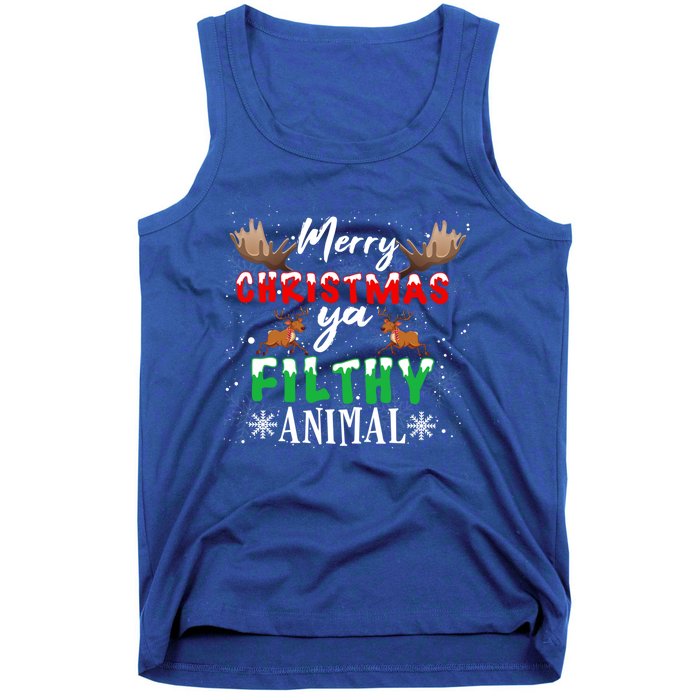 Funny Alone At Home Movies Merry Christmas You Filty Animal Great Gift Tank Top