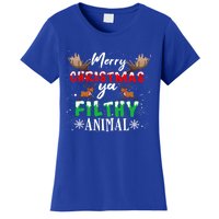 Funny Alone At Home Movies Merry Christmas You Filty Animal Great Gift Women's T-Shirt