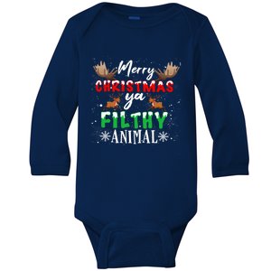 Funny Alone At Home Movies Merry Christmas You Filty Animal Great Gift Baby Long Sleeve Bodysuit