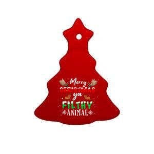 Funny Alone At Home Movies Merry Christmas You Filty Animal Great Gift Ceramic Tree Ornament