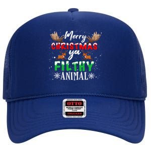 Funny Alone At Home Movies Merry Christmas You Filty Animal Great Gift High Crown Mesh Back Trucker Hat