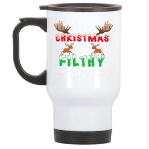 Funny Alone At Home Movies Merry Christmas You Filty Animal Great Gift Stainless Steel Travel Mug