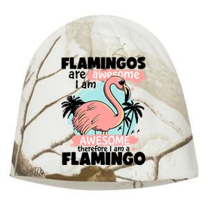 Flamingos Are Awesome I Am Awesome Funny Pink Flamingoes Gift Kati - Camo Knit Beanie