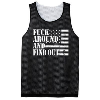 Fuck Around And Find Out American USA Flag Funny Mesh Reversible Basketball Jersey Tank