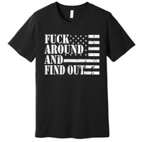 Fuck Around And Find Out American USA Flag Funny Premium T-Shirt