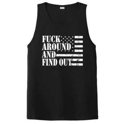 Fuck Around And Find Out American USA Flag Funny PosiCharge Competitor Tank