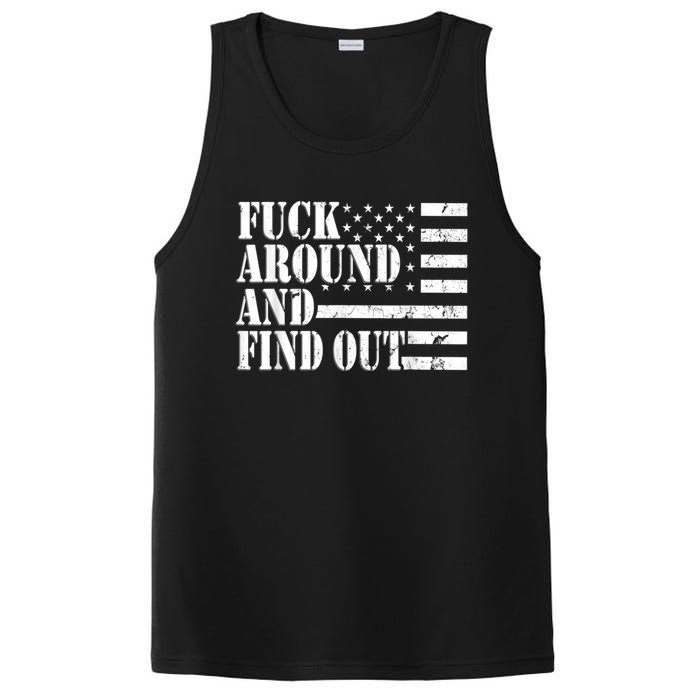 Fuck Around And Find Out American USA Flag Funny PosiCharge Competitor Tank