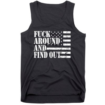 Fuck Around And Find Out American USA Flag Funny Tank Top