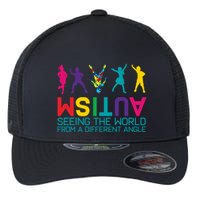 Funny Autism Awareness Seeing The World From Different Angles Flexfit Unipanel Trucker Cap