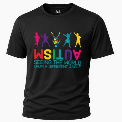 Funny Autism Awareness Seeing The World From Different Angles Performance Shirt