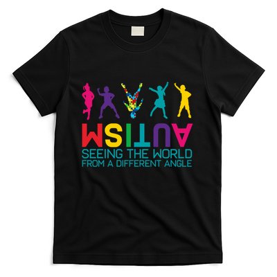 Funny Autism Awareness Seeing The World From Different Angles T-Shirt