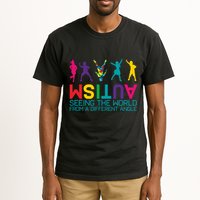 Funny Autism Awareness Seeing The World From Different Angles Tall T-Shirt