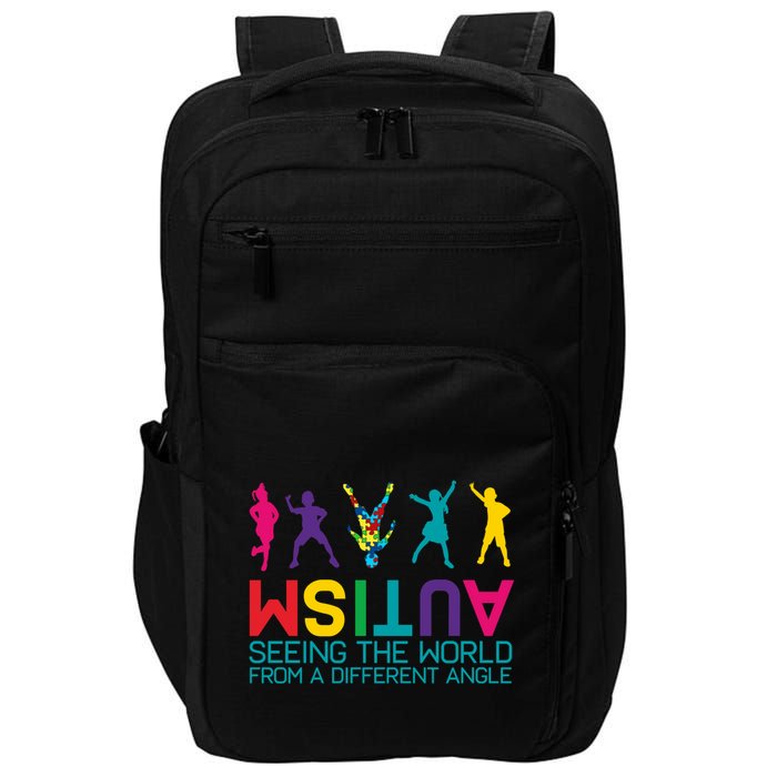 Funny Autism Awareness Seeing The World From Different Angles Impact Tech Backpack