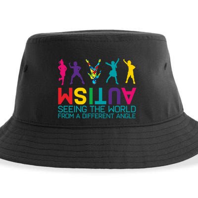 Funny Autism Awareness Seeing The World From Different Angles Sustainable Bucket Hat