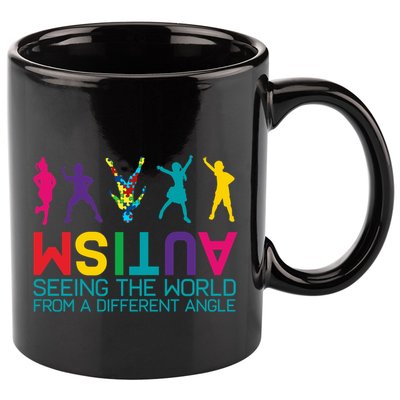 Funny Autism Awareness Seeing The World From Different Angles 11oz C Handle Ceramic Mug