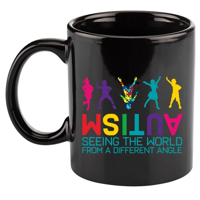Funny Autism Awareness Seeing The World From Different Angles 11oz C Handle Ceramic Mug