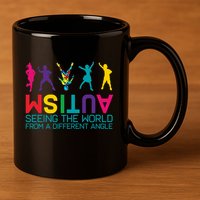Funny Autism Awareness Seeing The World From Different Angles 11oz C Handle Ceramic Mug