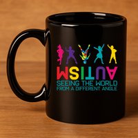Funny Autism Awareness Seeing The World From Different Angles 11oz C Handle Ceramic Mug