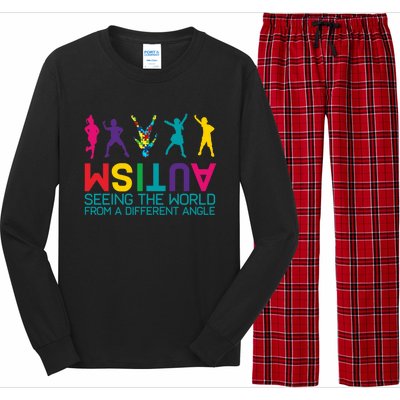 Funny Autism Awareness Seeing The World From Different Angles Long Sleeve Pajama Set