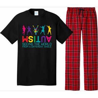 Funny Autism Awareness Seeing The World From Different Angles Pajama Set