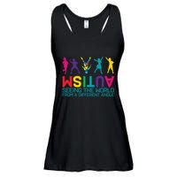 Funny Autism Awareness Seeing The World From Different Angles Ladies Essential Flowy Tank
