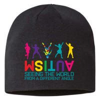 Funny Autism Awareness Seeing The World From Different Angles Sustainable Beanie