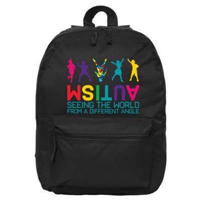 Funny Autism Awareness Seeing The World From Different Angles 16 in Basic Backpack