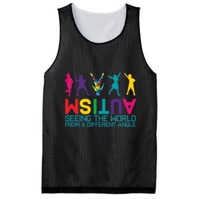 Funny Autism Awareness Seeing The World From Different Angles Mesh Reversible Basketball Jersey Tank