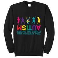 Funny Autism Awareness Seeing The World From Different Angles Tall Sweatshirt