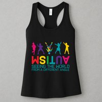 Funny Autism Awareness Seeing The World From Different Angles Womens Tank Top