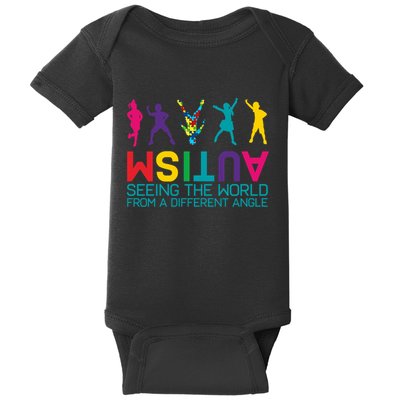 Funny Autism Awareness Seeing The World From Different Angles Baby Bodysuit