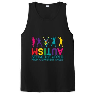 Funny Autism Awareness Seeing The World From Different Angles PosiCharge Competitor Tank