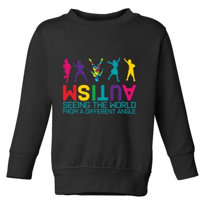 Funny Autism Awareness Seeing The World From Different Angles Toddler Sweatshirt