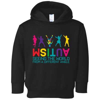 Funny Autism Awareness Seeing The World From Different Angles Toddler Hoodie