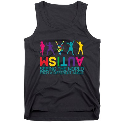 Funny Autism Awareness Seeing The World From Different Angles Tank Top