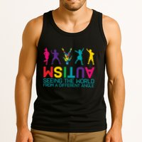 Funny Autism Awareness Seeing The World From Different Angles Tank Top