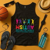 Funny Autism Awareness Seeing The World From Different Angles Tank Top