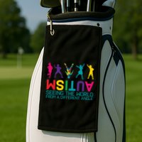 Funny Autism Awareness Seeing The World From Different Angles Golf Towel