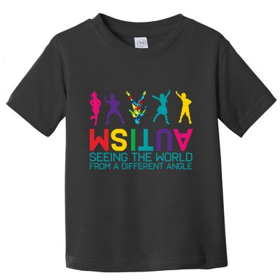 Funny Autism Awareness Seeing The World From Different Angles Toddler T-Shirt