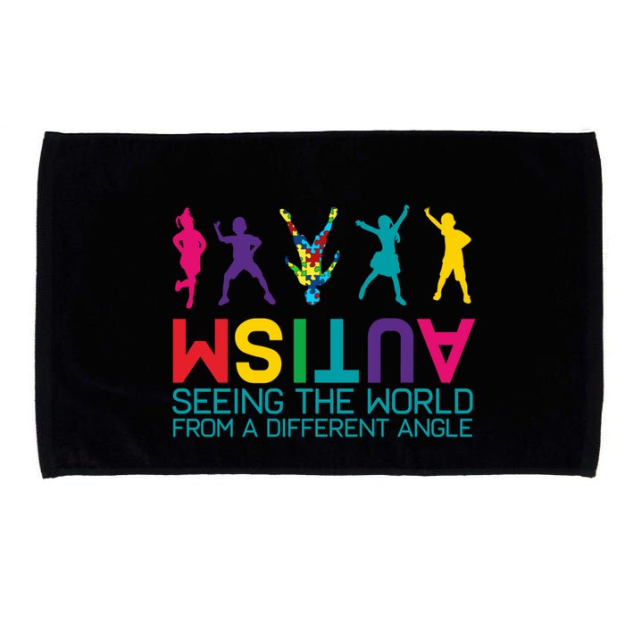 Funny Autism Awareness Seeing The World From Different Angles Microfiber Hand Towel