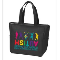 Funny Autism Awareness Seeing The World From Different Angles Zip Tote Bag