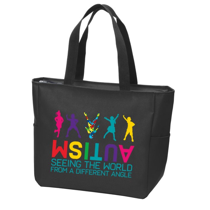 Funny Autism Awareness Seeing The World From Different Angles Zip Tote Bag