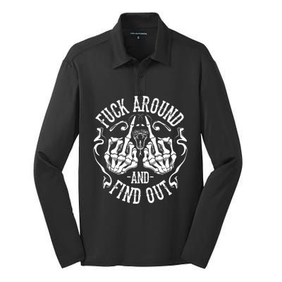 Fuck Around And Find Out Silk Touch Performance Long Sleeve Polo