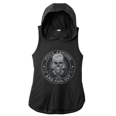 Fuck Around And Find Out Ladies PosiCharge Tri-Blend Wicking Draft Hoodie Tank