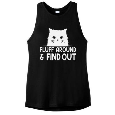 F.luff Around And Find Out Funny Cat Meme Humor Ladies PosiCharge Tri-Blend Wicking Tank