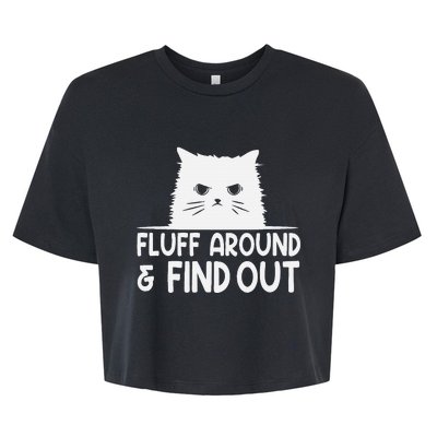 F.luff Around And Find Out Funny Cat Meme Humor Bella+Canvas Jersey Crop Tee