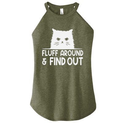 F.luff Around And Find Out Funny Cat Meme Humor Women’s Perfect Tri Rocker Tank