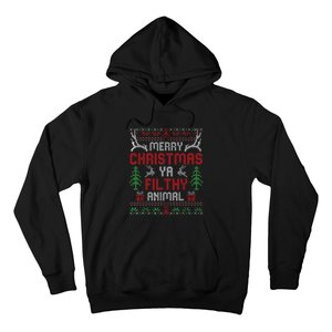 Funny Alone At Home Movies Merry Christmas You Filty Animal Hoodie