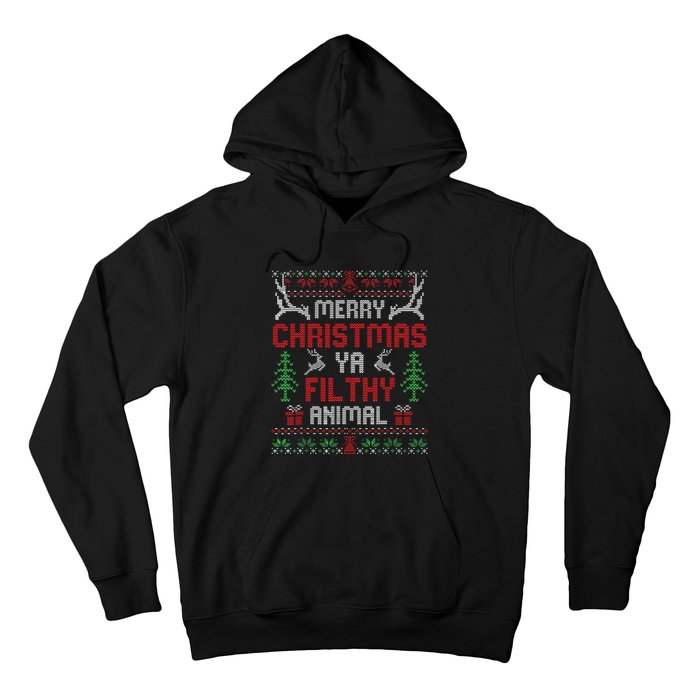 Funny Alone At Home Movies Merry Christmas You Filty Animal Hoodie