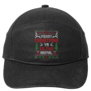 Funny Alone At Home Movies Merry Christmas You Filty Animal 7-Panel Snapback Hat